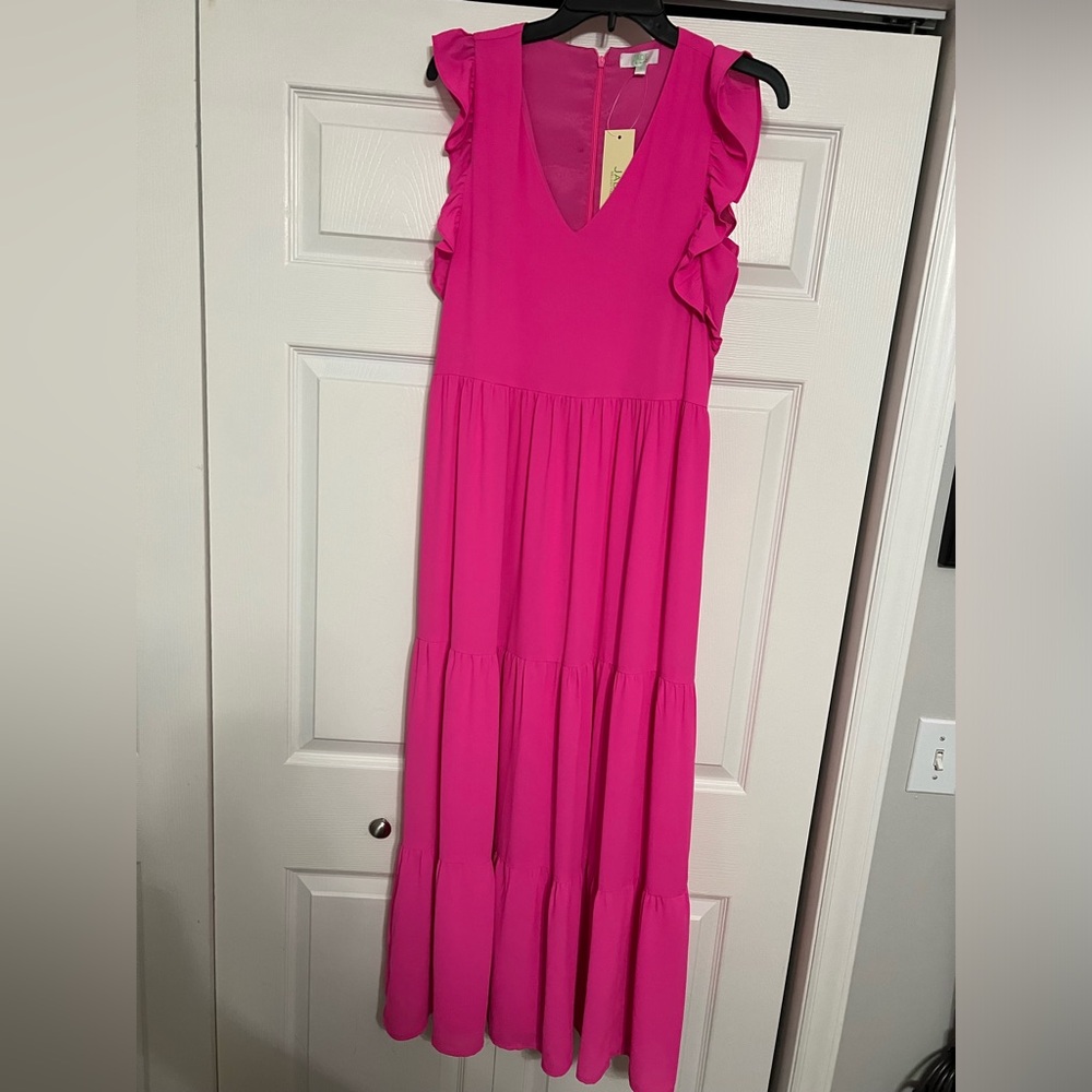 Jade Size Small hot pink maxi dress NWT